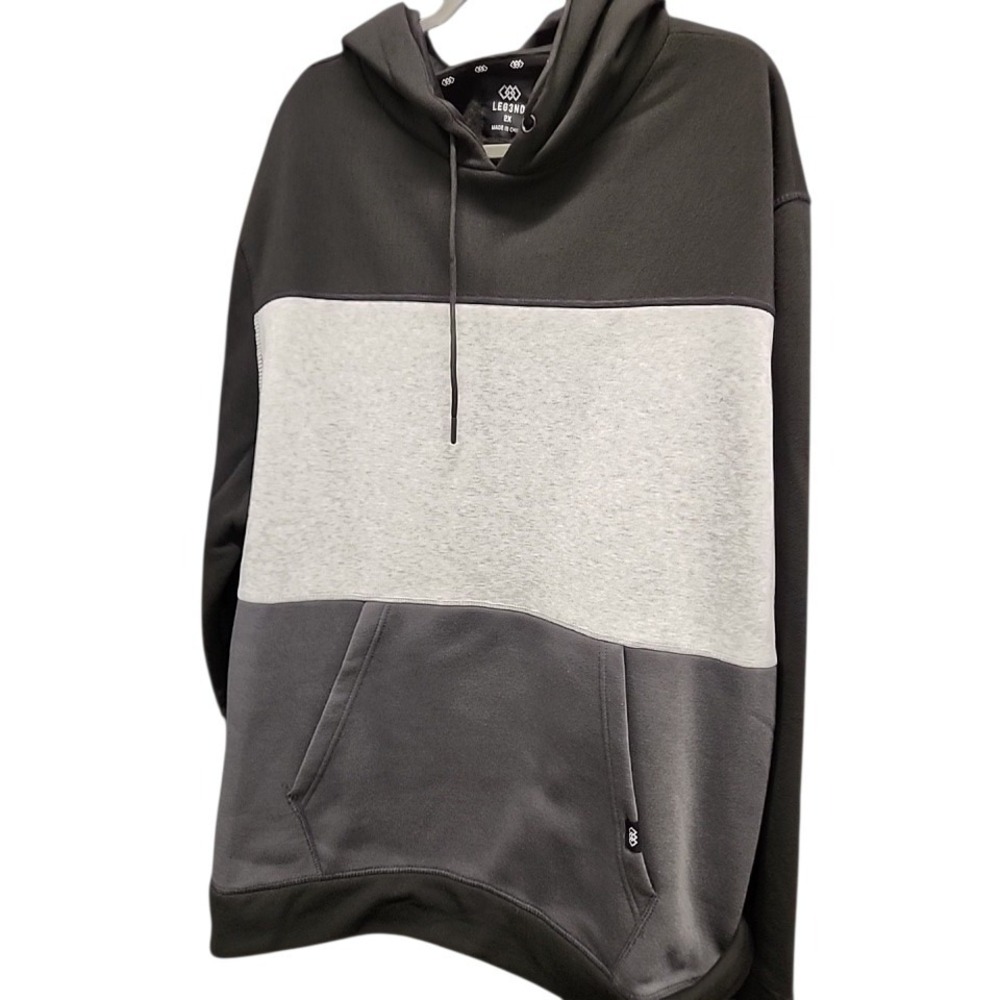 Leg3nd Mens Black/Gray Thick Hoodie Pullover Sweatshirt Size 3X New